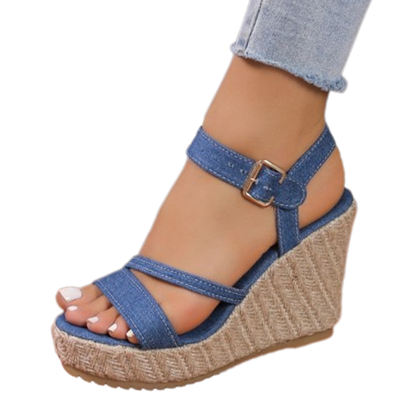 Funki Findz | Shoes | Women's Denim Fashion Wedge Sandals