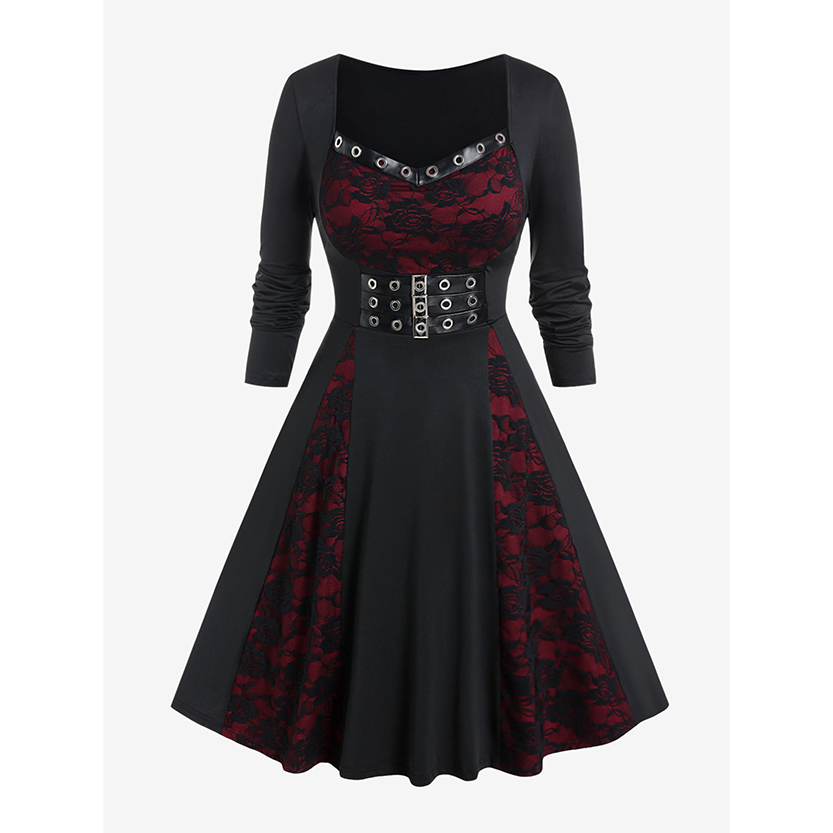 Funki Findz | Dresses | Women's Punk Gothic Long Sleeve Dress