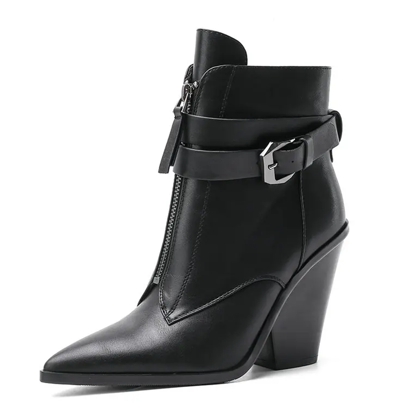 Funki Findz | Boots | Women's Pointed Toe Zip Up Ankle Boots
