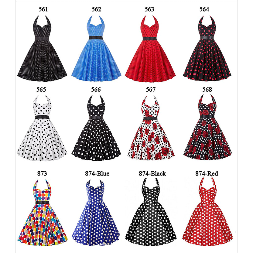 Funki Findz | Dresses | Women's Polka Dot Swing Halter Dress
