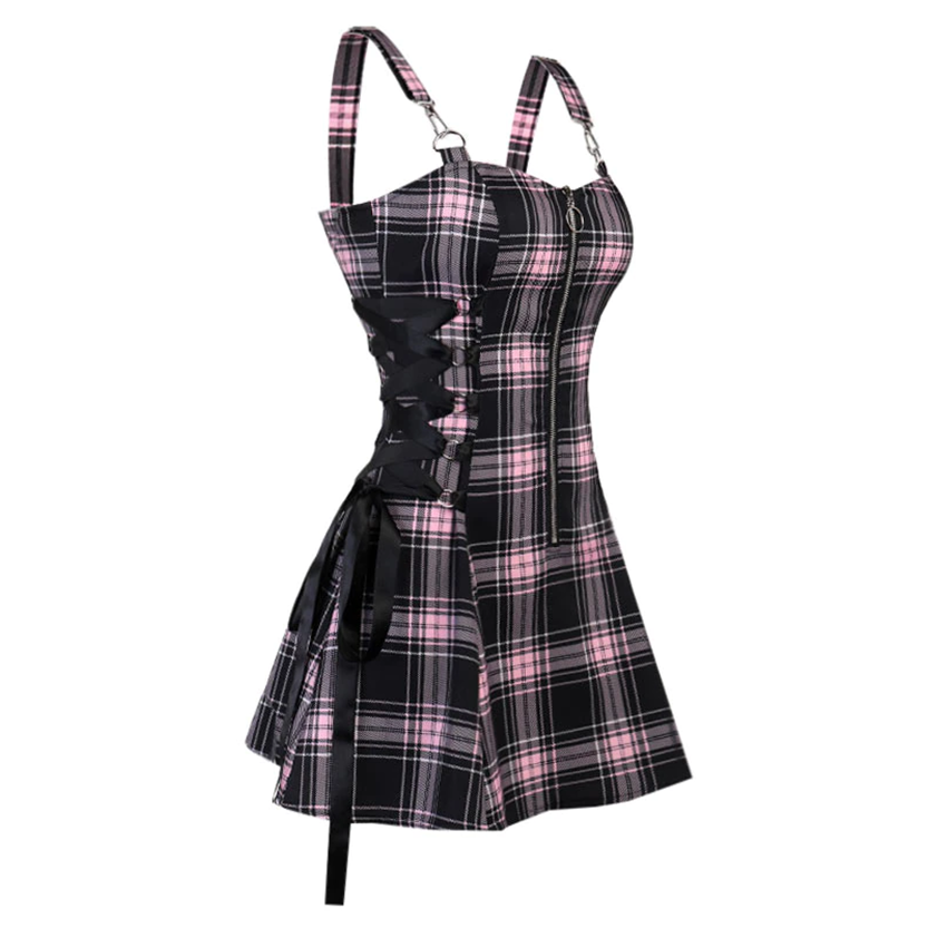 Funki Findz | Dresses | Women's Fairy Grunge Plaid Mini Dress