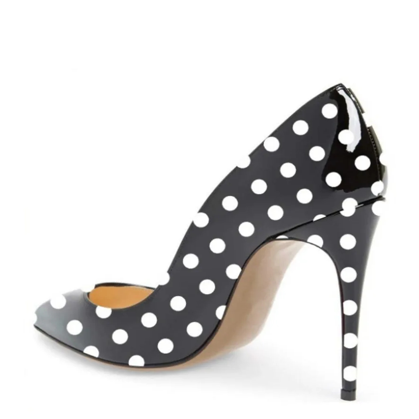 Funki Findz | Shoes | Women's PU Leather Polka Dot Heels