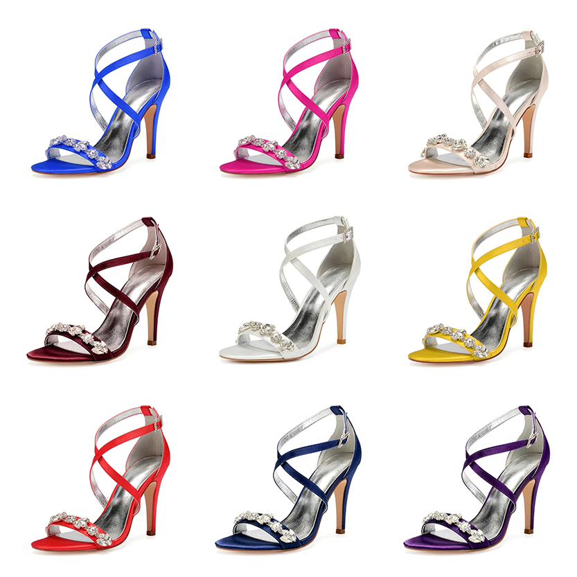 Funki Findz | Shoes | Women's Luxury Satin Crystal Bridal Sandals