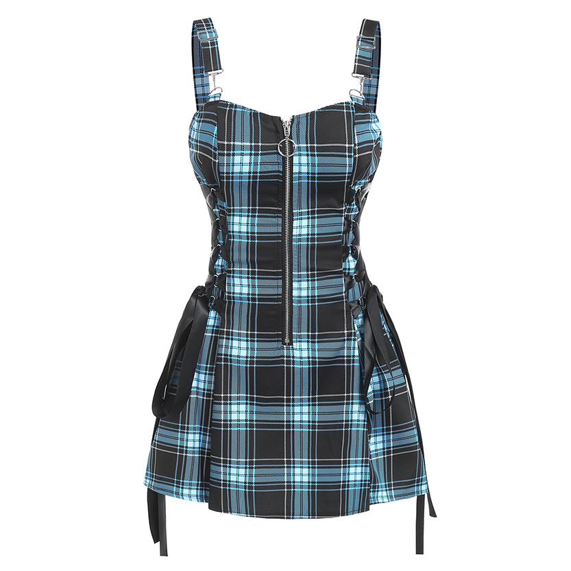 Funki Findz | Dresses | Women's Fairy Grunge Plaid Mini Dress