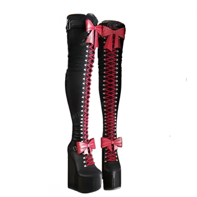 Funki Findz | Boots | Women's Over Knee Butterfly Bow Boots
