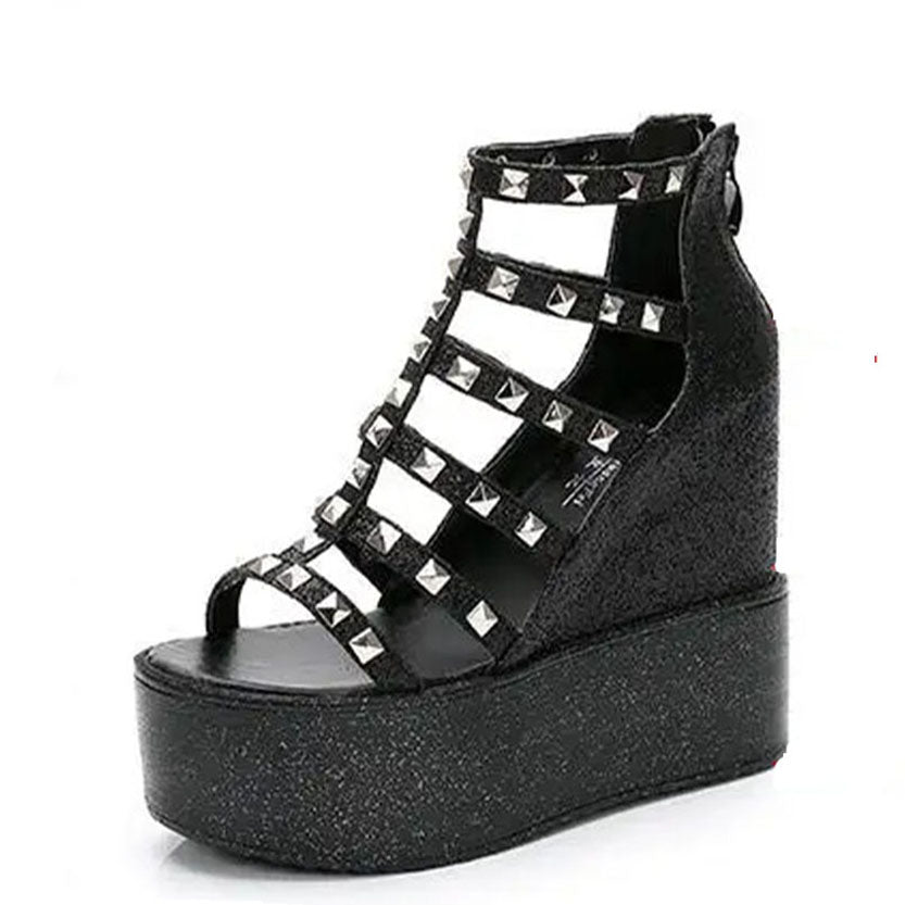 Funki Findz | Shoes | Women's Rivet Platform Gladiator Sandals