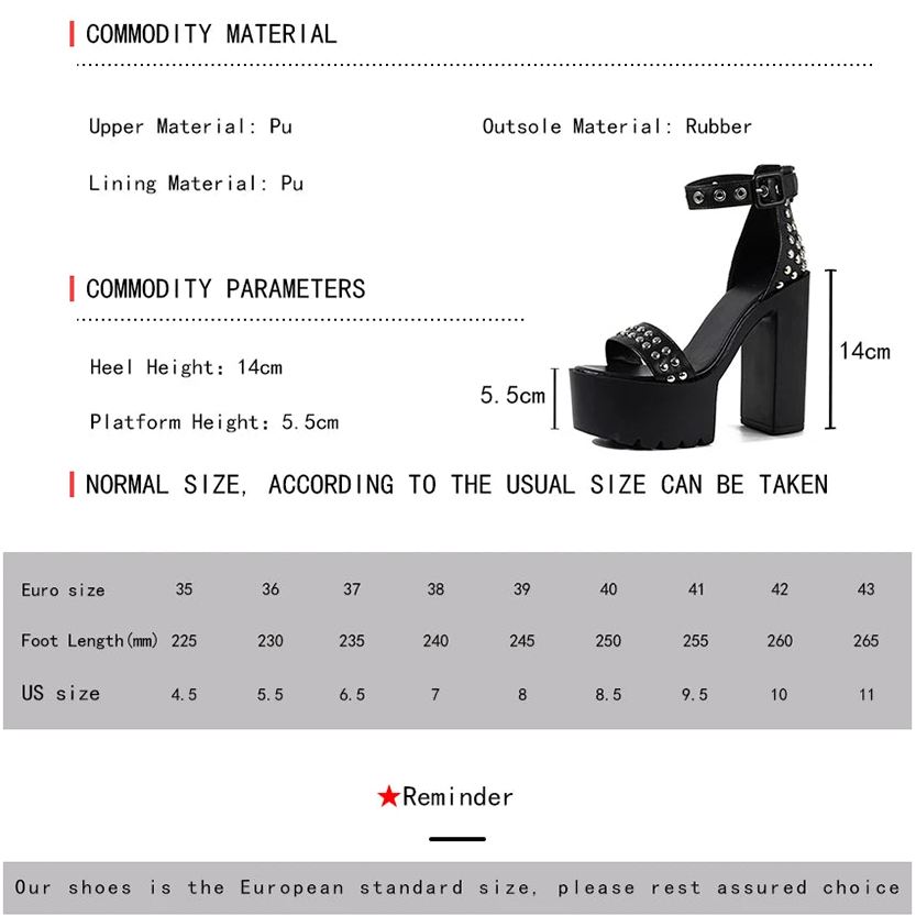 Funki Findz | Shoes | Women's Goth Rivet Dress Platform Sandal