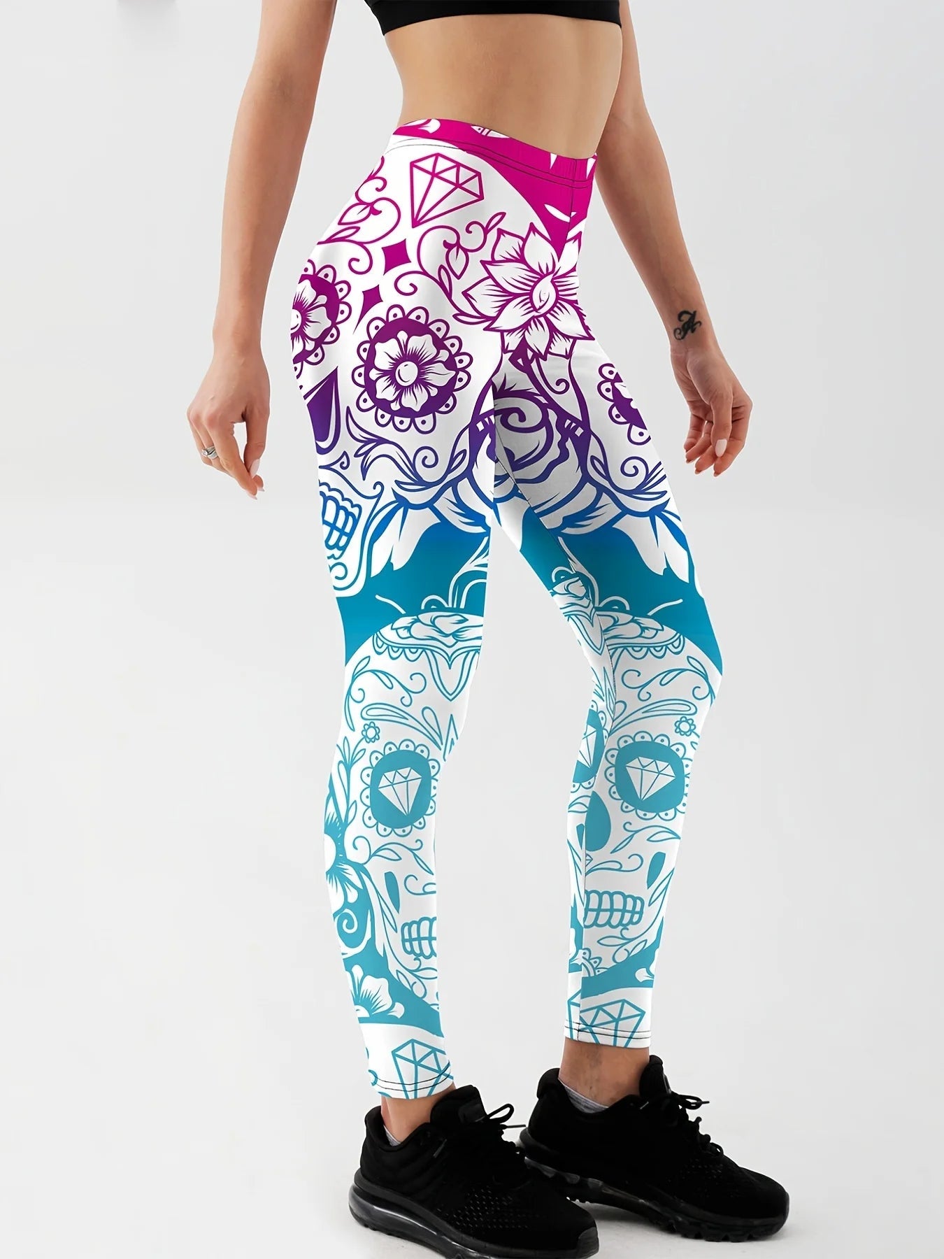 Funki Findz | Pants | Women's Yoga Pants | Skull Print Leggings