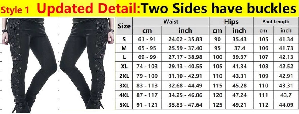 Funki Findz | Pants | Women's Gothic Buckle Strap Lace Up Pant