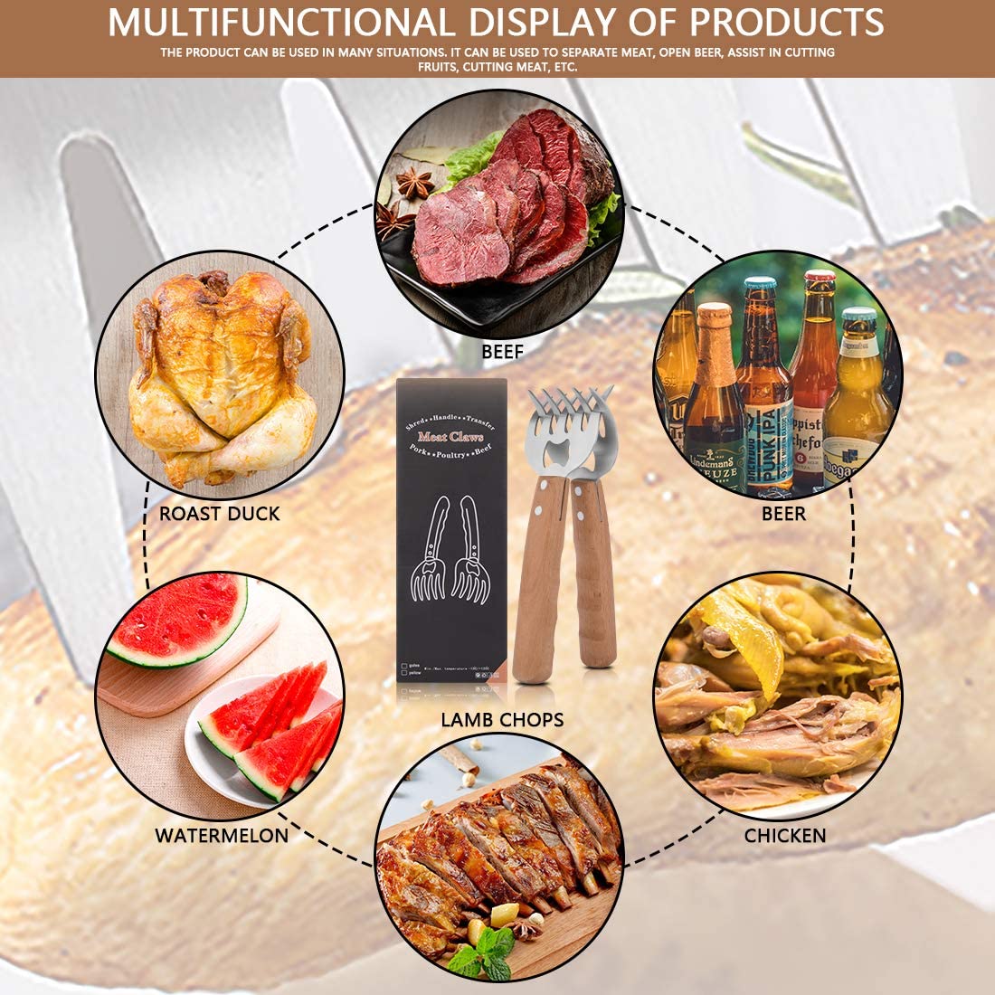 Funki Findz | Meat Claws | Stainless Steel Meat Shredding Forks