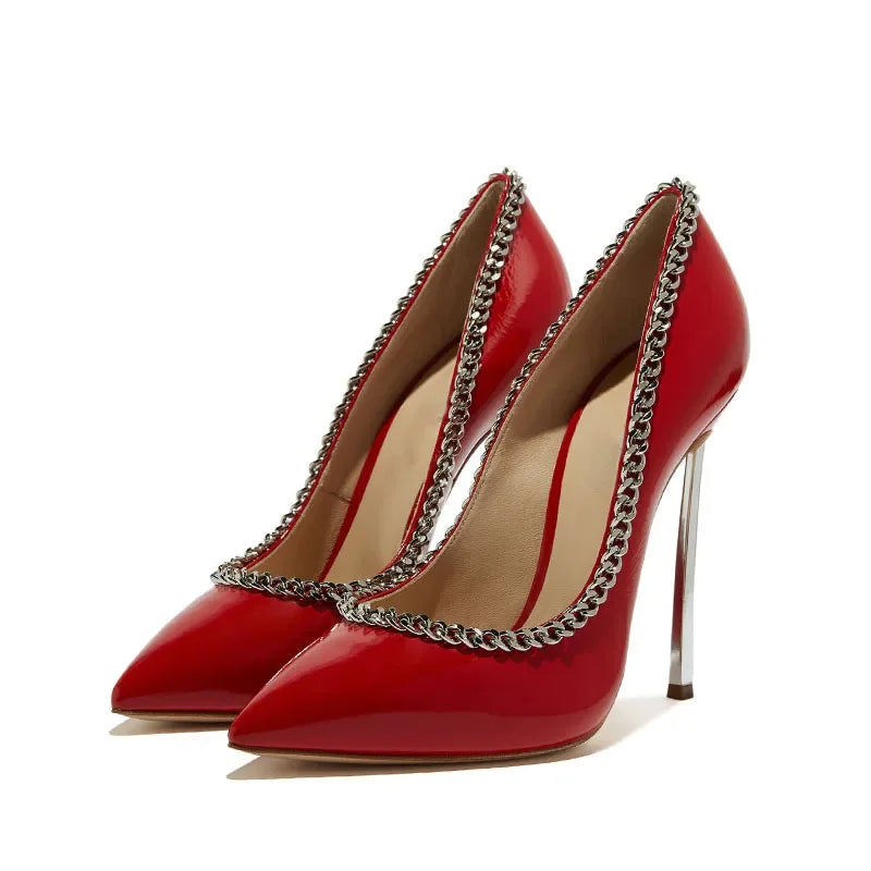 Funki Findz | Shoes | Women's Metal Heel Chain Design Stilettos