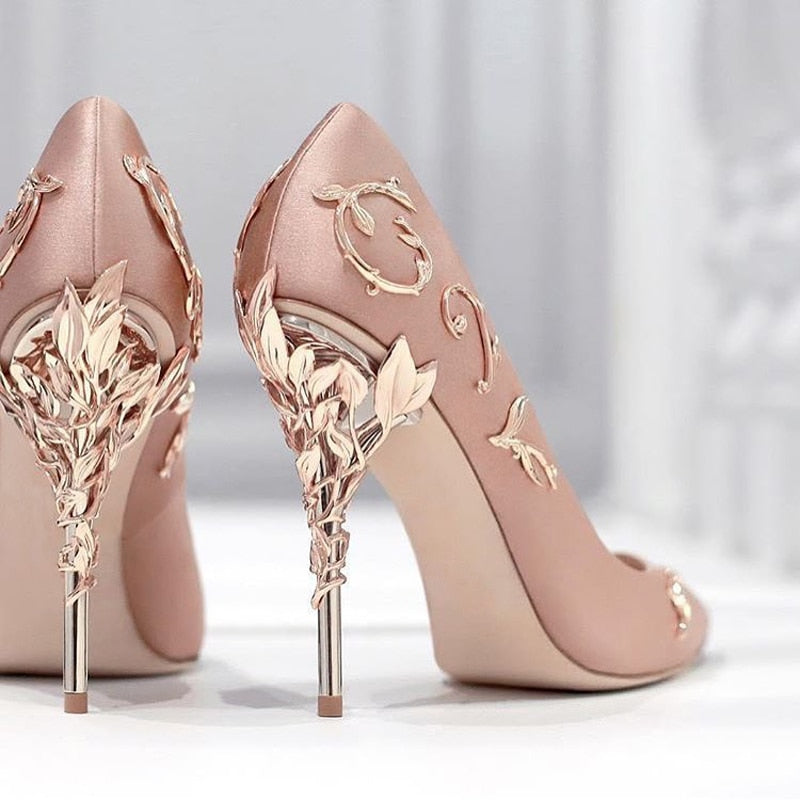 White Crystal Satin High Wedding Stiletto