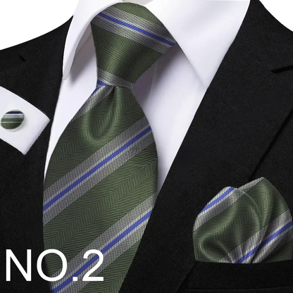 Funki Findz | Neckties | Men's Classic Striped Jacquard Tie Set