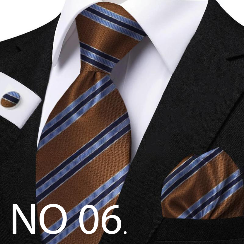 Funki Findz | Neckties | Men's Classic Striped Jacquard Tie Set