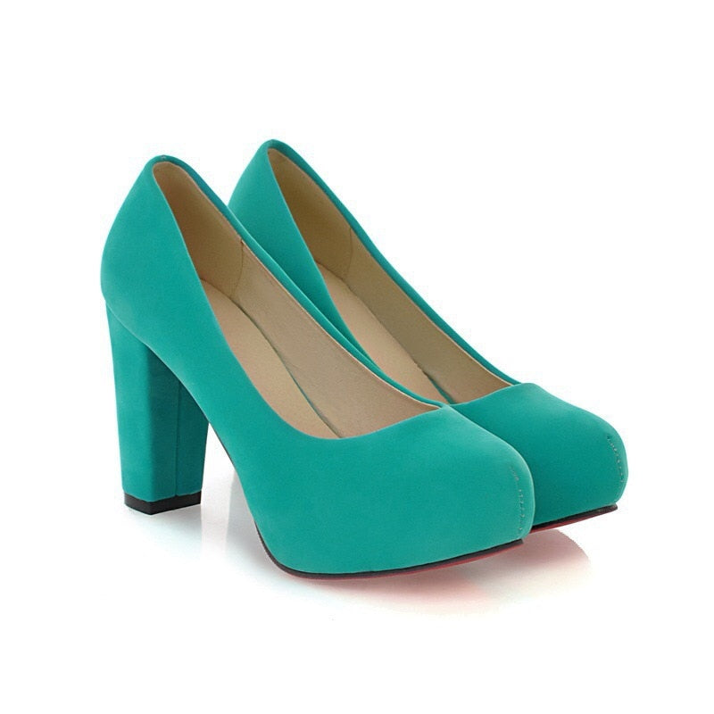 Funki Findz | Shoes | Women's Faux Suede High Chunky Heels