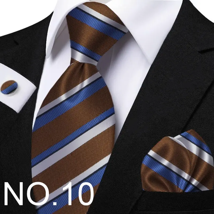 Funki Findz | Neckties | Men's Classic Striped Jacquard Tie Set