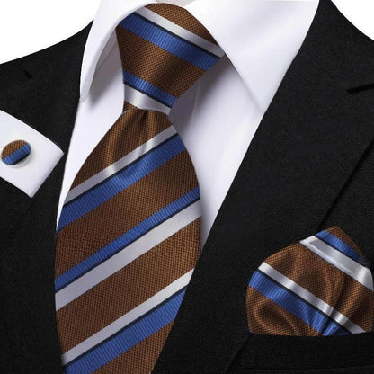 Funki Findz | Neckties | Men's Classic Striped Jacquard Tie Set