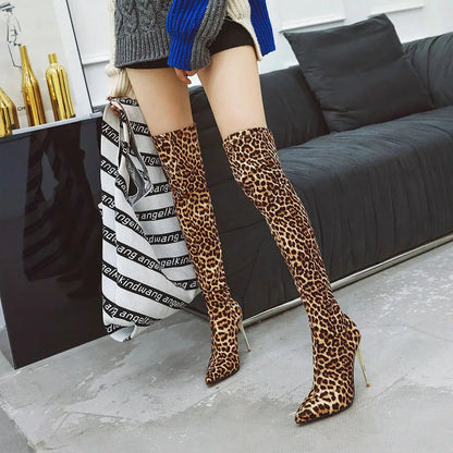Funki Findz | Boots | Women's Faux Leather Leopard Print Boots
