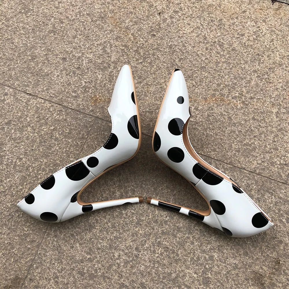 Funki Findz | Shoes | Women's White Black Polka Dot Heels