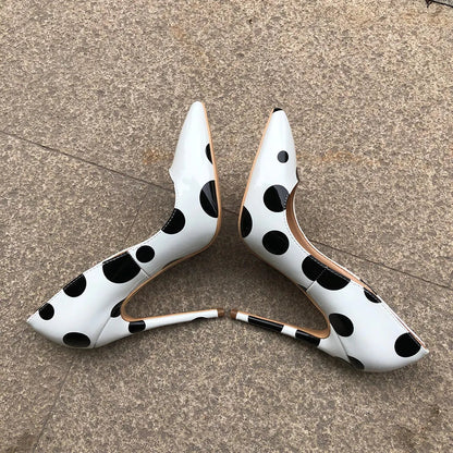 Funki Findz | Shoes | Women's White Black Polka Dot Heels