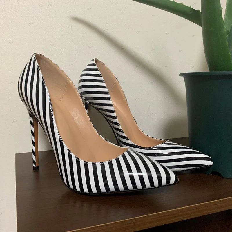 Funki Findz | Shoes | Women's Luxury Striped High Heel Stilettos
