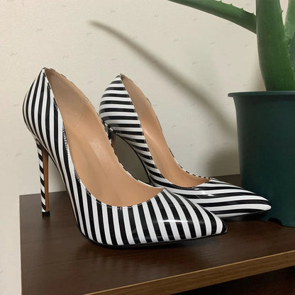 Funki Findz | Shoes | Women's Luxury Striped High Heel Stilettos