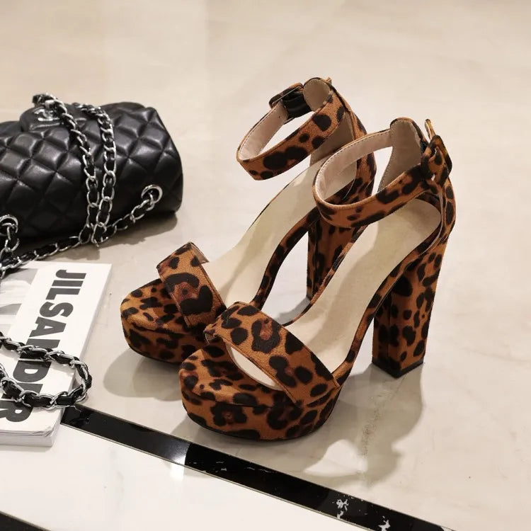 Funki Findz | Shoes | Women's High Leopard Print Platform Sandals