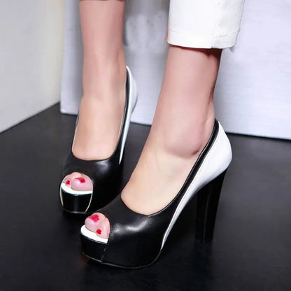 Funki Findz | Shoes | Women's Formal 2 Toned Block Heel Shoes
