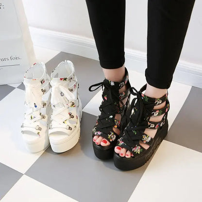 Funki Findz | Shoes | Women's Strappy Platform Wedge Shoes