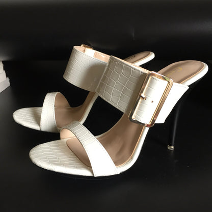 Funki Findz | Shoes | Women's Big Buckle High Heel Slides