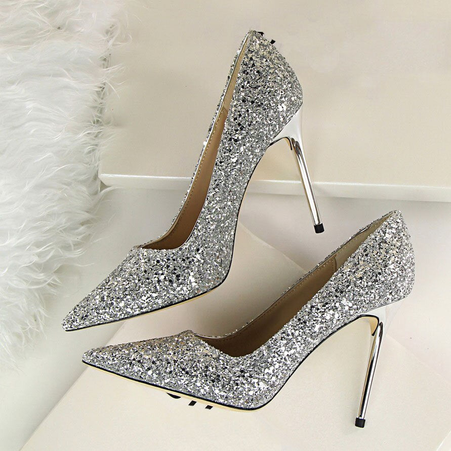 Funki Findz | Shoes | Women's High Heel Glitter Prom Pumps