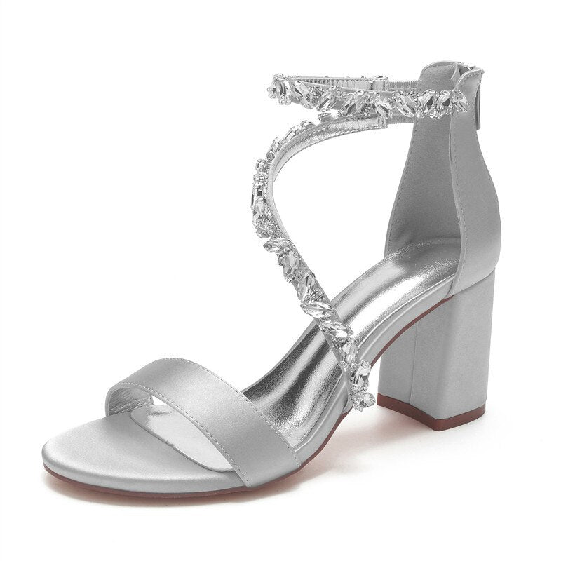 Funki Findz | Shoes | Women's Crystal Silk Wedding Sandals