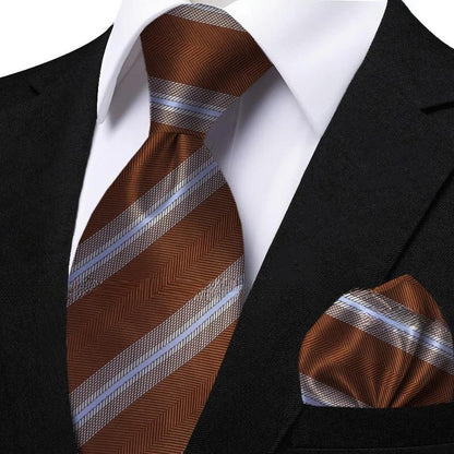 Funki Findz | Neckties | Men's Classic Striped Jacquard Tie Set