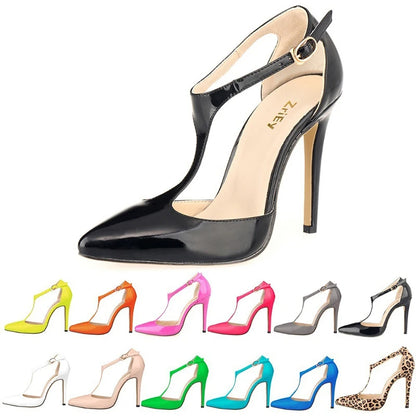 Funki Findz | Shoes | Women's Super High  Heel T-Strap Stilettos