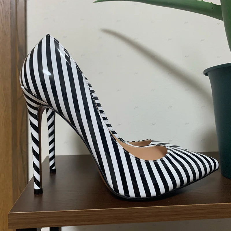 Funki Findz | Shoes | Women's Luxury Striped High Heel Stilettos