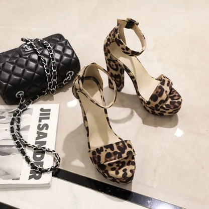 Funki Findz | Shoes | Women's High Leopard Print Platform Sandals
