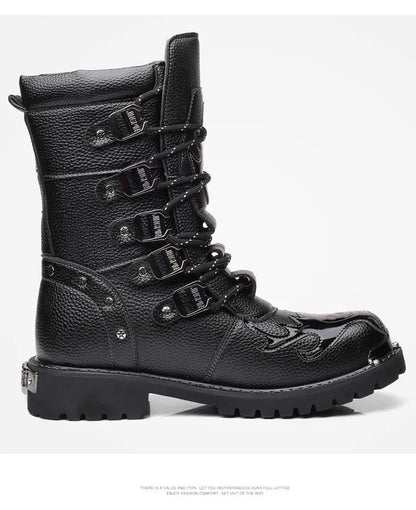 Funki Findz | Boots | Men's Gothic Punk Buckle Strap Biker Boots