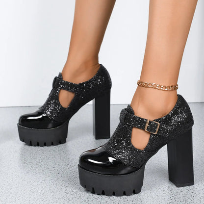 Funki Findz | Shoes | Women's High Block Heeled Mary Janes