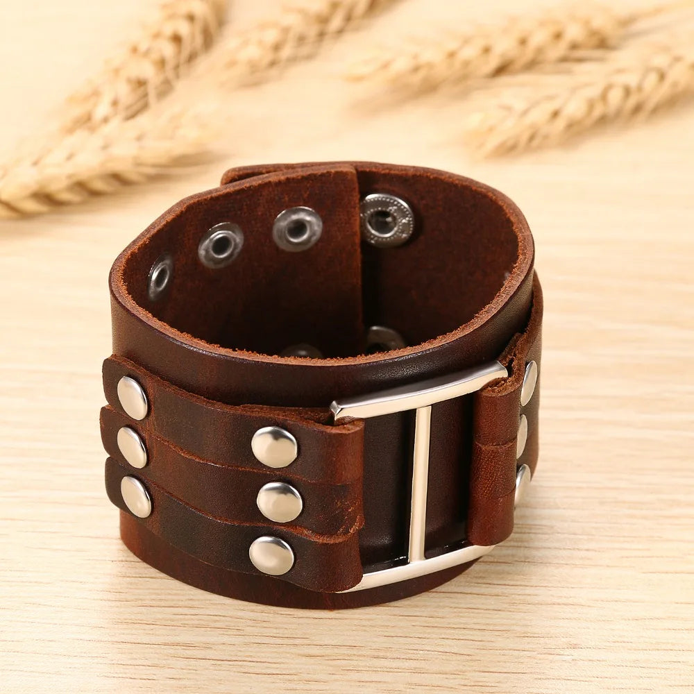 Funki Findz | Bracelets | Unisex Leather Studded Wristband