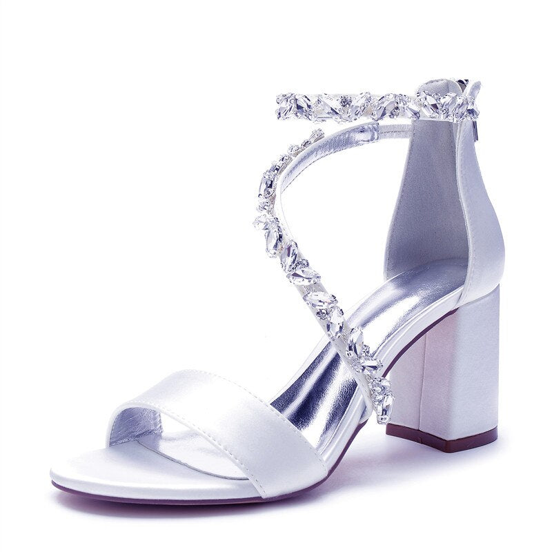 Funki Findz | Shoes | Women's Crystal Silk Wedding Sandals