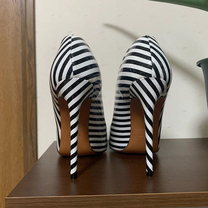 Funki Findz | Shoes | Women's Luxury Striped High Heel Stilettos