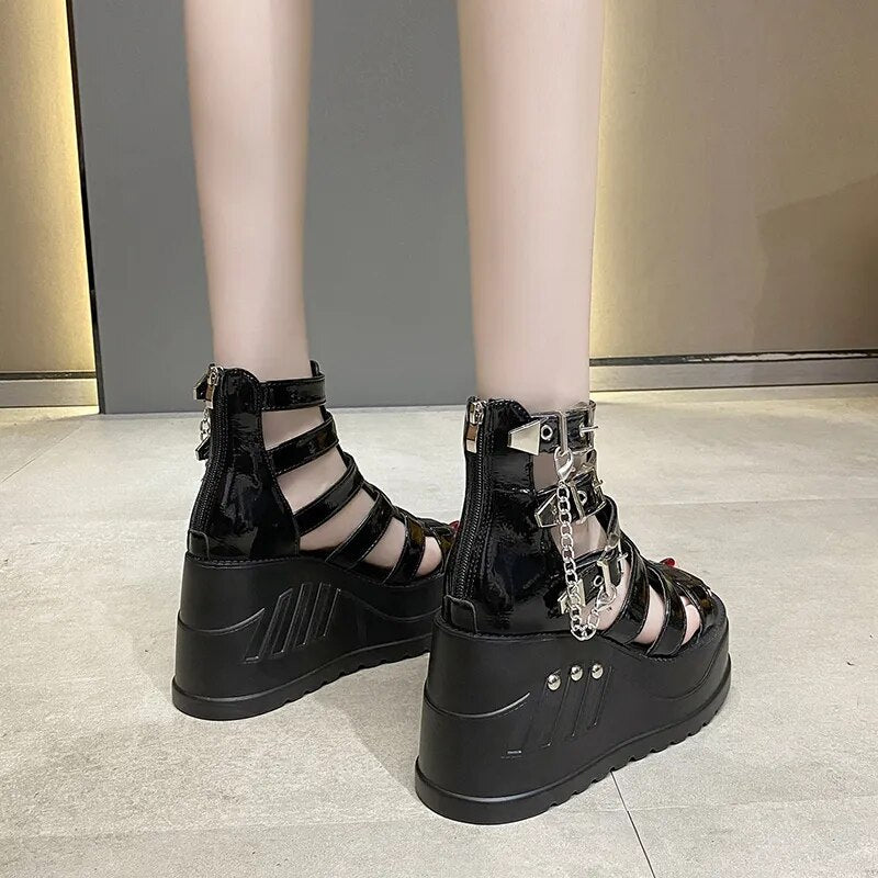 Funki Findz | Shoes | Women's Buckle Platform Gothic Sandals