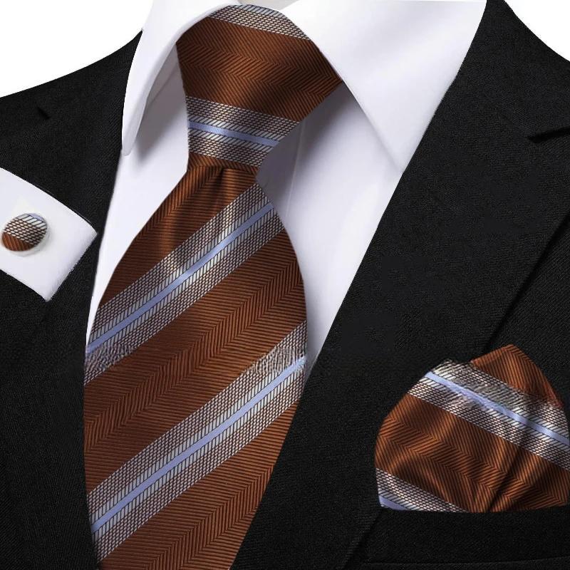 Funki Findz | Neckties | Men's Classic Striped Jacquard Tie Set