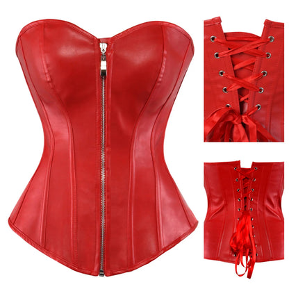Funki Findz | Lingerie | Women's Faux Leather Zip Up Corset