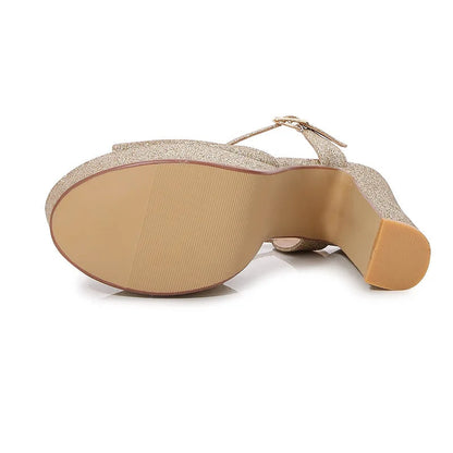 Funki Findz | Shoes | Women's Block Heel Sequin Party Sandal