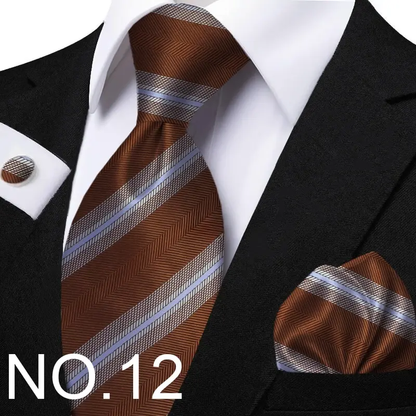 Funki Findz | Neckties | Men's Classic Striped Jacquard Tie Set