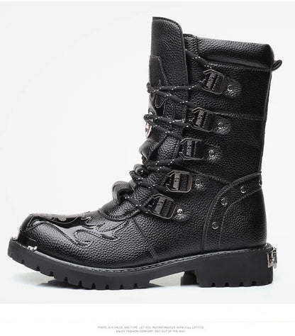 Funki Findz | Boots | Men's Gothic Punk Buckle Strap Biker Boots
