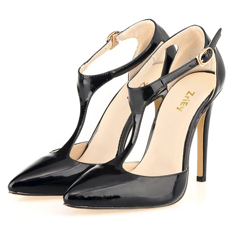 Funki Findz | Shoes | Women's Super High  Heel T-Strap Stilettos