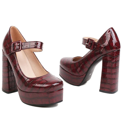 Funki Findz | Shoes | Women's Aligator Pattern High Mary Janes