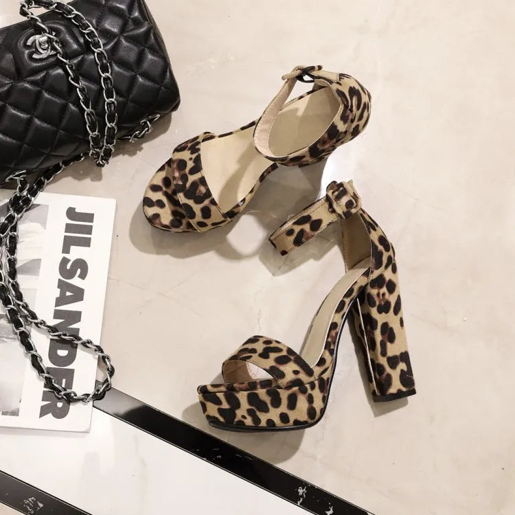 Funki Findz | Shoes | Women's High Leopard Print Platform Sandals